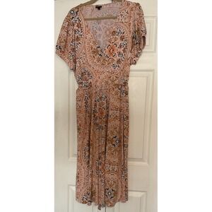 Torrid‎ Pink Peach Medallion Knit Floral Midi Dress Plus Size 3